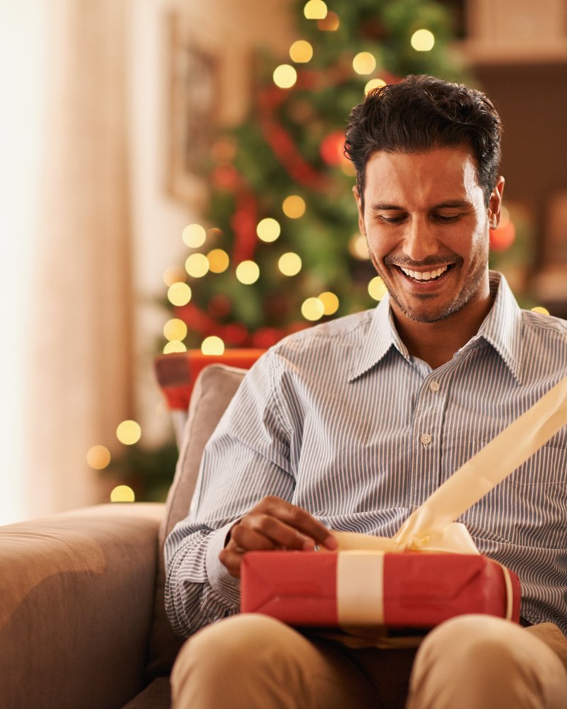 Opening a gift on a special occasion